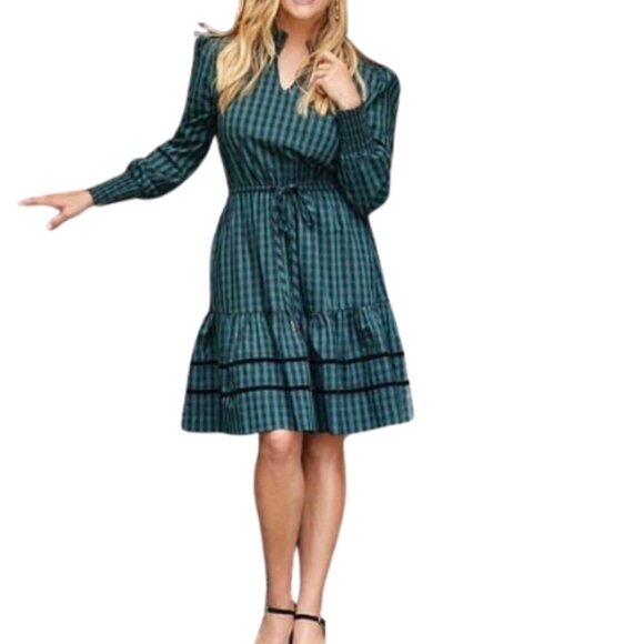 Draper James Dresses & Skirts - Draper James RSVP Women's Long Sleeve Button Front Tiered Dress Cottagecore L